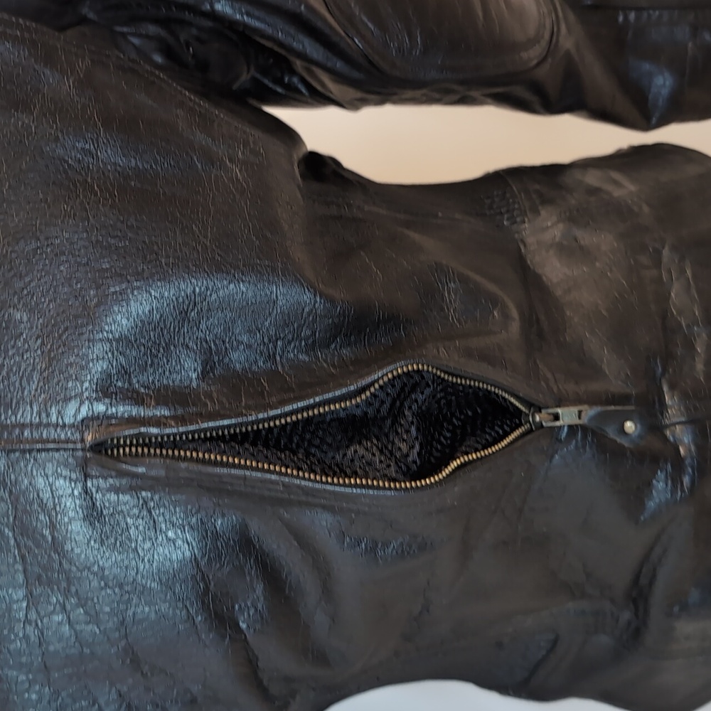 Screaming Eagle Motorcycle Biker Black Leather Jacket - Picture 6 of 16